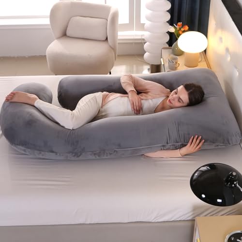 Image of Victostar Pregnancy Pillow,57 inches U Shaped Maternity Pillow with Removable Cover Full Body Pillow Support for Back, HIPS, Legs, Belly