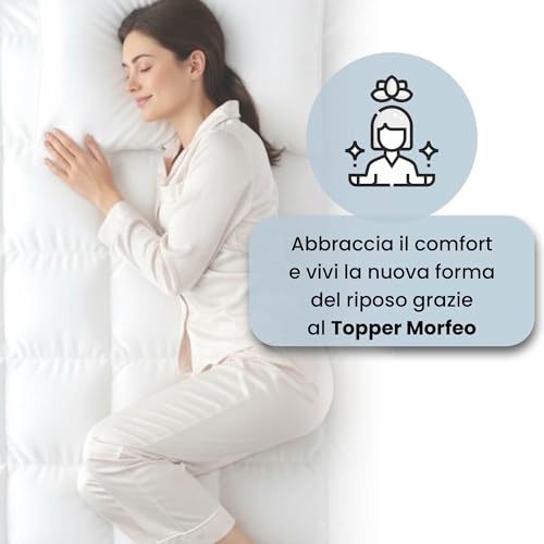 Surmatelas double 160 x 195 cm Morfeo matelassé avec soufflet