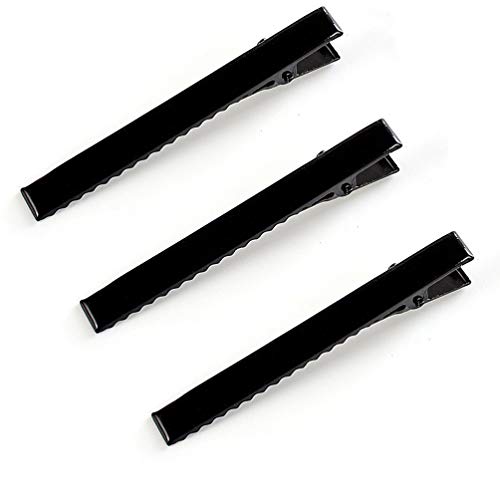 Pince crocodile noire en métal de 7,5 cm pour fixer et coller sans glisser