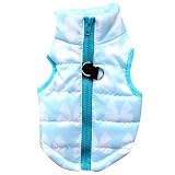 Roagerly Zip Up Dog Vest Step-in Dog Jacket with Zipper Closure and Leash Ring Winter Sweater Warm D