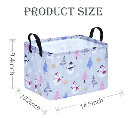 Image of Christmas Gift Basket Shelf Storage Bin for Clothes, Rectangle Storage Box Laundry Hamper with Handles
