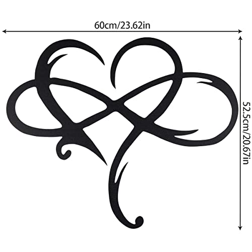 Ghopy Infinity Heart Metal Wall Decor, Unique Infinity Heart Wall Decor Love Sign Plaque Steel Art Geometric Bedroom Ornaments Cut Out For Home Wedding Decor  thumb #5