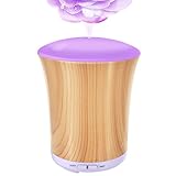 Zookki Essential Oil Diffuser, 200ml Ultrasonic Aromatherapy Diffuser Humidifier with Adjustable Mist Mode, 8 Colors LED Lights Changeable and Waterless Auto Shut-Off - Wood Grain