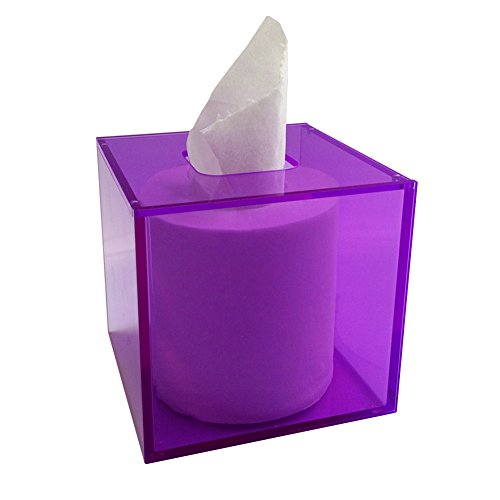 TELLM Square Creative Volume Tray Tray Acrylic Tissue Tissue Roll Tissue Box Holder Purple