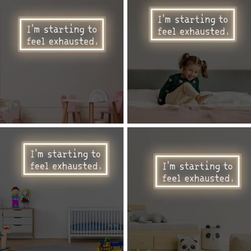 Image of I'm Starting To Feel Exhausted Neon Sign, Stardew Led Sign, Handmade LED Light Sign, Wall Hangings, Game Room Decor, Gift For Game Lover, Ice Blue, 16.5 inchx6.9