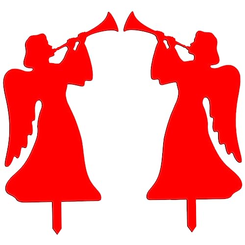 Sosoport 2 Piezas Decoración De Ángel De Jardín Letreros De Jardín Con Estacas Decoración Navideña Creativa Para Césped Adorno Para Insertar El Suelo Exterior