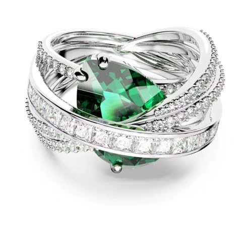 Bague Swarovski Hyperbola femme en zirconium vert et métal plaqué rhodium 5666958
