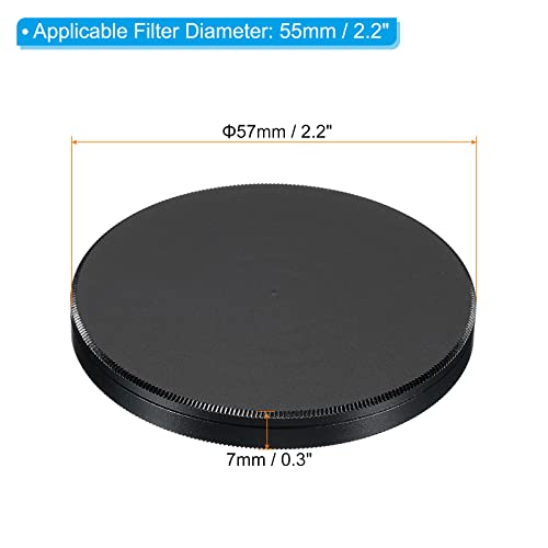 PATIKIL 55mm Lens Cap, Black Aluminum Alloy, Polarizer & Neutral Density Filter Stack Cap, Minimalist Design - Image 2