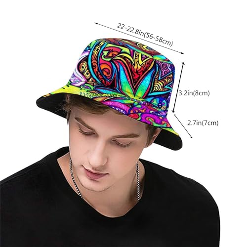 Image of Bucket Hat for Women Men, Fashion Print Outdoor Beach Hat Packable Sun Cap for Travel Hiking
