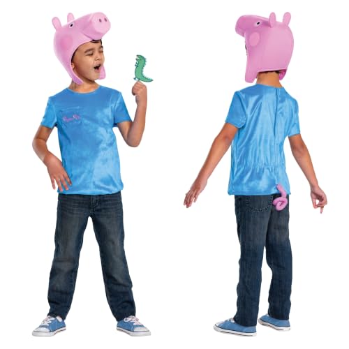 Disguise George Pig Costume for Boys, Official Nick Jr Character Top and Hat, Classic Toddler Size Large (4-6)