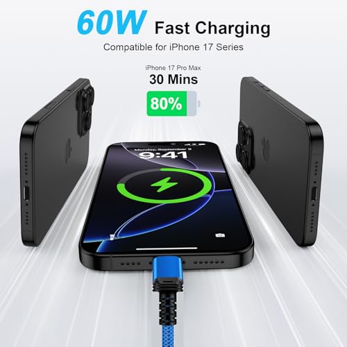 Image of Car Carplay Cable Fast for iPhone 17e /17 /Air /17 Pro /17 Pro Max /16e /16 Pro /16 Pro Max /16 Plus /16 /15 Pro Max,3FT /2Pack 3.1A USB A to USB C Charger Cord iPhone 17 Pro Car Fast Charging Cable USB Type C