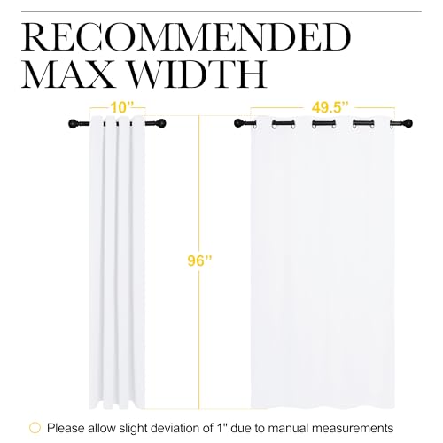 Image of NICETOWN White Curtains for Sliding Door - 55 by 96, 2 Pieces, Blocking Out 50% Sunlight Window Treatment Modern Design Grommet Curtain Panels for Dining Room