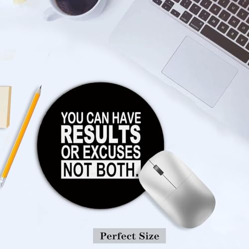 XUNLURY Black Inspirational Mouse Pad, You Can Have Results or Excuses Not Both Motivational Mousepads for Wireless Mouse Computers Laptop Home Office Supplies Desk Accessories,7.9x7.9 Inch — view 4