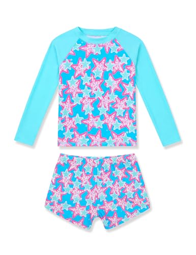 Image of Girls Rash Guard Swimsuit Two Piece Long Sleeve Bathing Suits