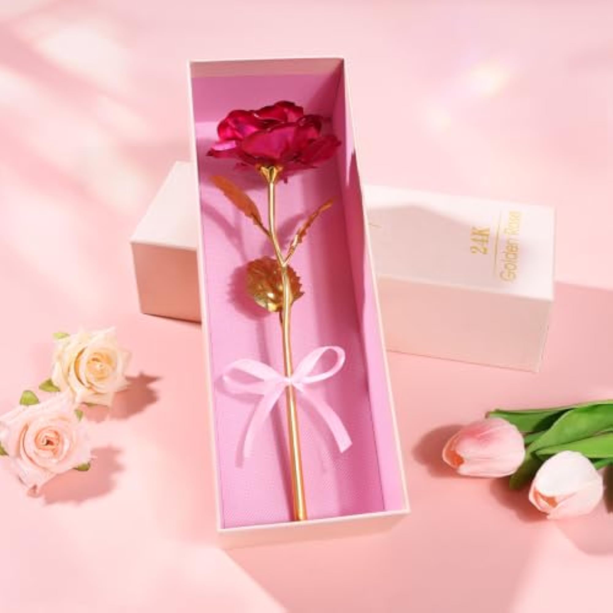 Gold Foil Rose Artificial Plastic Flowers