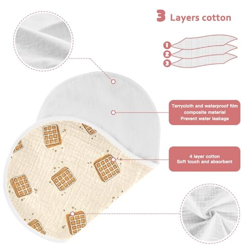 J JOYSAY Biscuits Beige Baby Burp Cloths for Boys Girls Large 22''x11'' Cotton 4 Layer Baby Spit Up Cloth for Baby Drool one sizex13