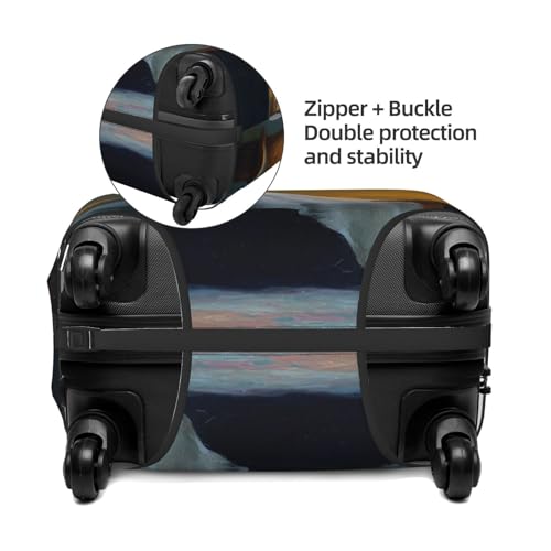 Ghost Sitting On Armchair With Candlelight Elastic Travel Luggage Covers Dustproof Scratch-Resistant Suitcase Protector Fit 22-24 Inch2