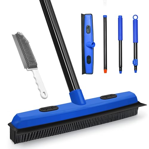 Dolanx Rubber Carpet Broom & Squeegee, 52.8" Handle