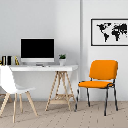 Miniatura 4 de Clp Silla De Visitas Ken En Tela I Silla De Conferencias Apilable I Silla De Reuniones Con Capacidad Máx. 120 Kg I Color:, Color:Naranja