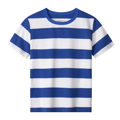 ABeCue Toddlers and Boys' Short Sleeve Crew Neck Striped T-Shirt 2T-Large