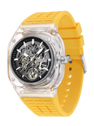 Image of French Connection | Skeleton Dial | Transparent Acrylic Case | Silicone Strap | Quartz Watch for Men - FCG01