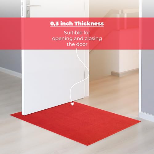 Image of Cotton Paradise 100% Cotton Turkish Bathmat Rug, Soft Absorbent Quick Dry Non Slip, 20x34 Bathmat Rug, Red