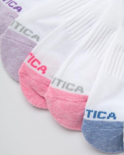 Image of Nautica Womens No Show Socks Moisture Wicking Athletic Low Cut Socks 6 Pack | Moisture Wicking Dri-Motion Fabric, Cushioned Key Areas, Banded Arch Support, No Show Low Cut, Shoe Size 4-10