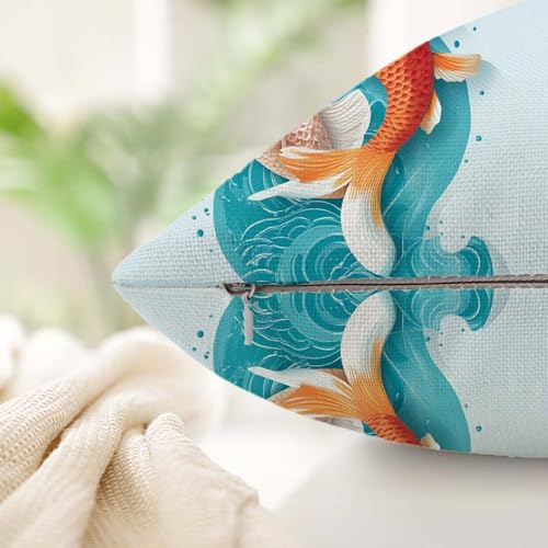 Housse coussin 70x70cm imperméable en lin texturé pour banc et canapé