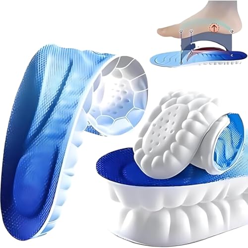 4D Cloud Technology Insoles - Memory Foam Insoles Men & Women - Cloudy Unisex Steppers Shoe Insoles for Relief Pain, Arch Support, Walking, Running and Jogging (Large (UK 9-10))