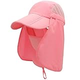 Surblue Kids Neck Face Flap Outdoor Cap UV Protection Sun Hats Wide Brim Hat Quick-Drying UPF50+,for