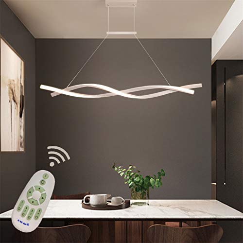 Plafonnier LED suspendu dimmable avec télécommande pour table de cuisine et salon