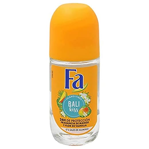 Fa - Desodorante Roll-On Bali Kiss - Con fragancia de mango y flor de vainilla - 50 ml