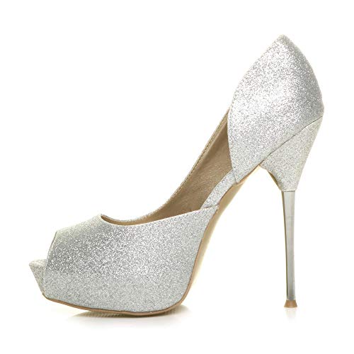Femmes Talon Haut D'Orsay Bout Ouvert Chaussures Escarpins Pointure 5 38 Cover