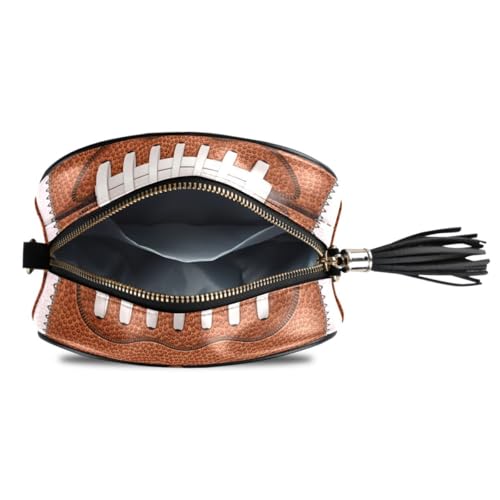 Image of ALAZA Women's American Football Close Up with White Laces PU Leather Crossbody Bag Shoulder Purse with Tassel
