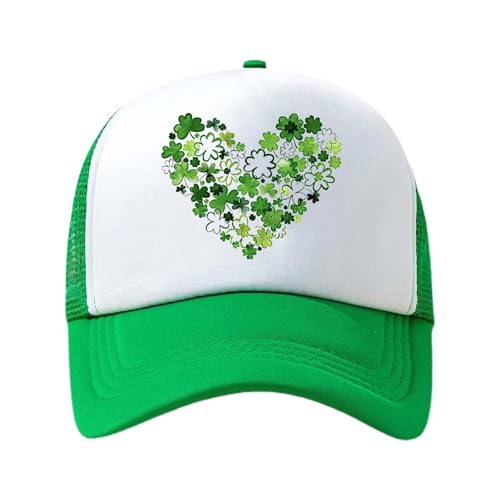 2025 Gorra de béisbol unisex con estampado de San Patricio, gorra con visera elástica, Verde oscuro., talla única