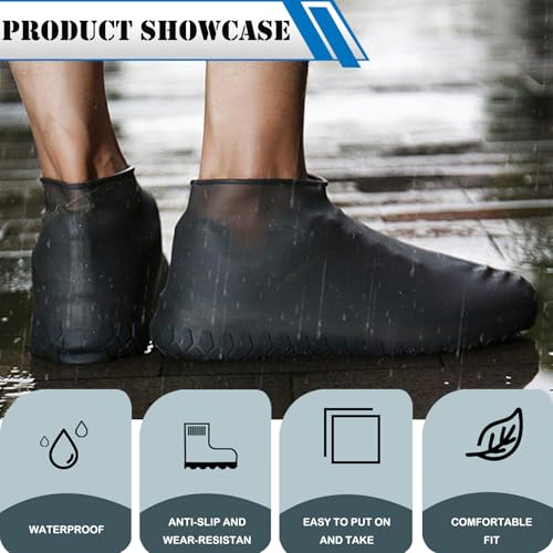 4 Paare Schuhüberzieher Wasserdicht- Überziehschuhe Rutschfeste Wiederverwendbare,Überzieher Schuhe Unisex für Schuhe Teppich Bodenschutz, die Hausreinigung,Regen, Schnee, Wüstenstrände