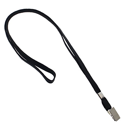 Specialist ID 10 Pack - Premium Lanyards with Bulldog Clip - Heavy Duty 3/8 Neck Strap Id Badge Holder w/Metal Alligator Clip for Slot Hole Name Badges - Secure Non-Breakaway (Black)