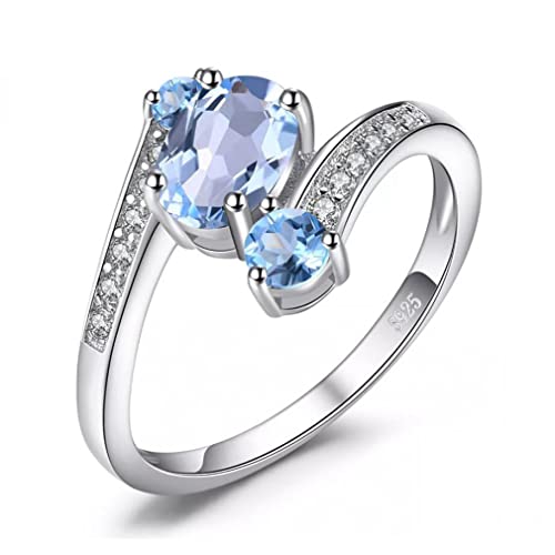 Bague topaze bleue argent sterling pour sublimer vos fiançailles