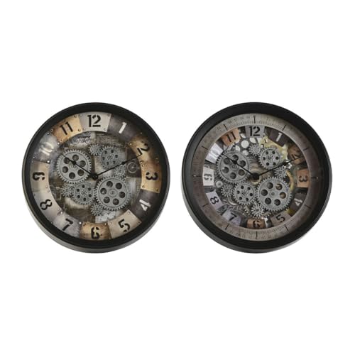 Horloge murale multicolore en métal cristal 33,5 cm pour décoration murale moderne - 2