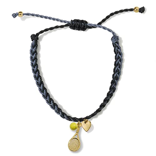 GIMMEDAT Tennis Racket Ball Gold Charm Bracelet Waterproof Adjustable Friendship Jewelry Gift Teams