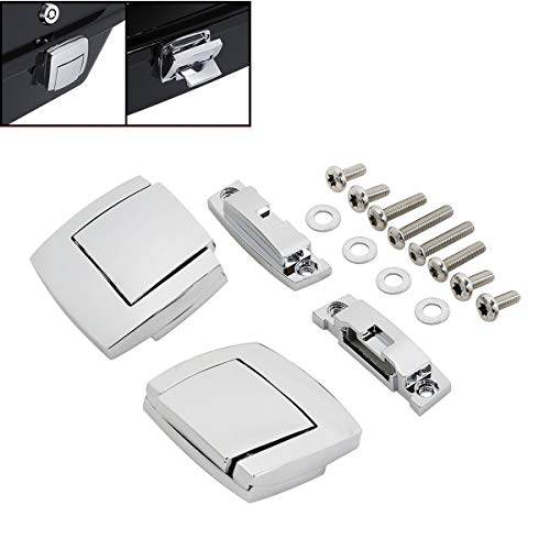 XMT-MOTOR Juego de cierres de bloqueo para Harley Touring FLHR FLHT FLHX FLTR 1988 - 2013 (cromo) Cover