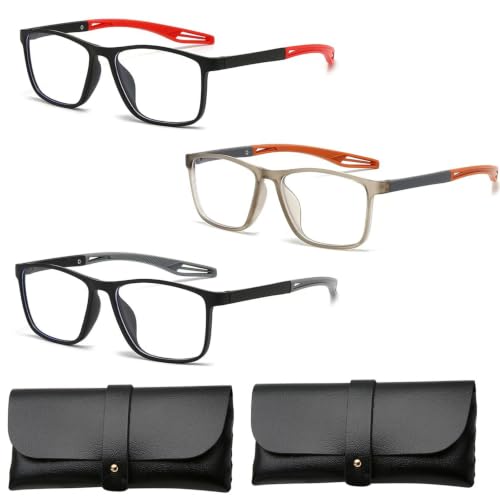 3 Gafas de Lectura Autoenfoque & 3 Fundas – Gafas Visión Automática Ajustable – Lentes Inteligentes para Presbicia y Miopía – Alivio Fatiga Visual para Leer y Trabajar