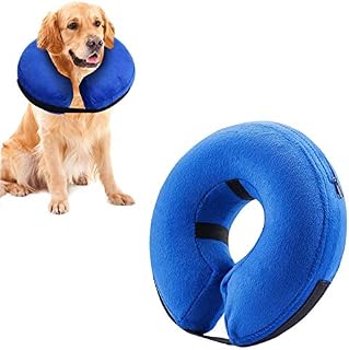 Emwel Pet Inflatable Collar for Dogs and Cats, Comfy Dog Protective Cone for Recovery, Inflatable Basic Dog Collars, Medium