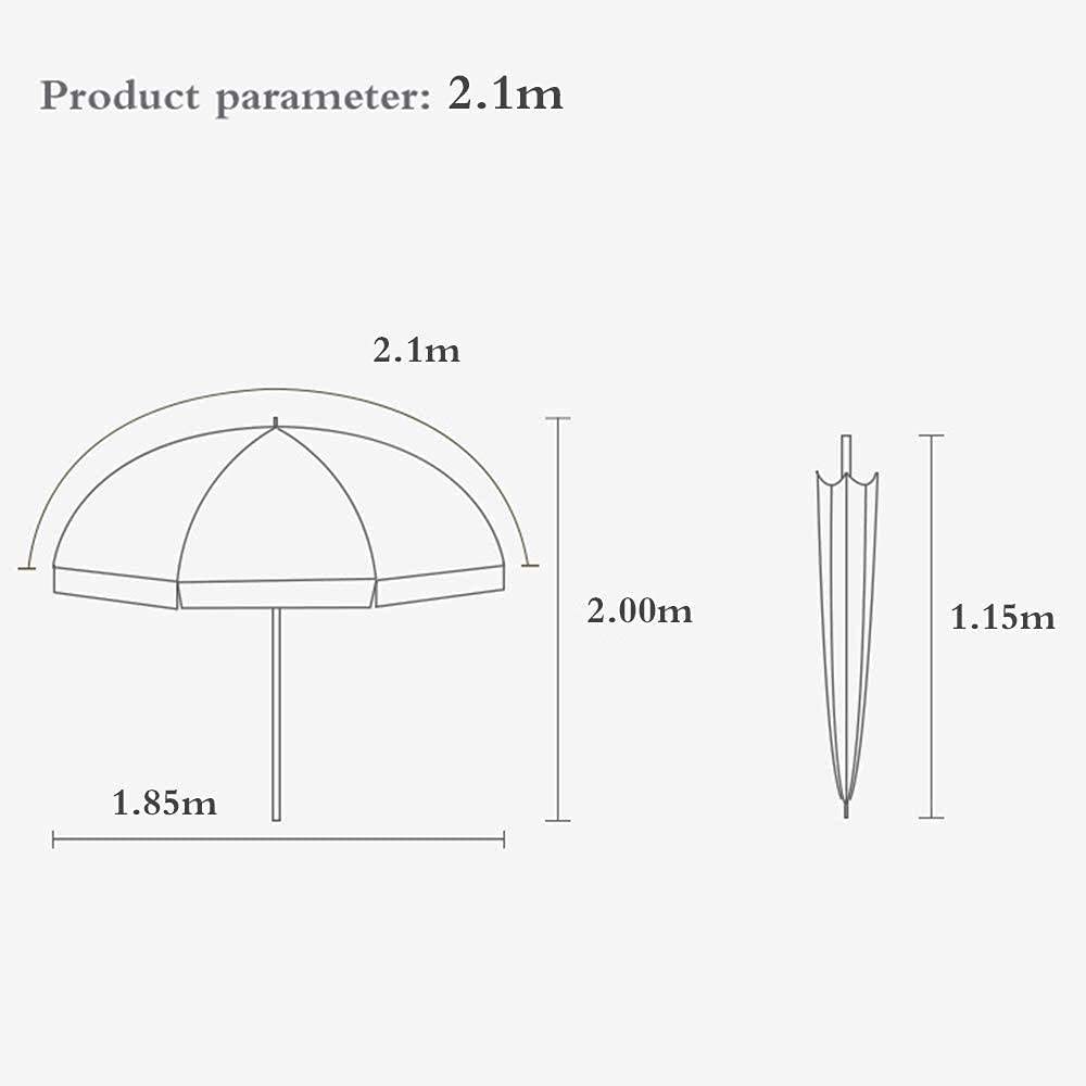 Feng Shui， Parasole ogrodowe Duży parasol plażowy Patio ogrodowe Parasol przeciwsłoneczny Stalowy słup Kompaktowy parasol przeciwsłoneczny do małych patio na świeżym powietrzu Niebieski parasol (bez