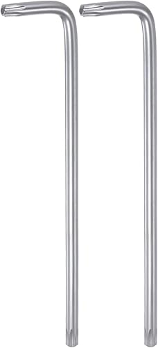 2 unids T10 a prueba de manipulaciones Torx Star Key Bit Llave en forma de L 3.58 "brazo largo de acero de alto carbono herramienta de mano para