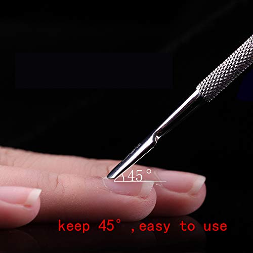 Cuticle Pusher and Cutter Set, BEBEEPOO 3pcs Nail Polish Remover Manicure Cuticle Tools Professional Stainless Steel Triangle Metal Cuticle Remover Peeler Scraper for Fingernails(Silver)