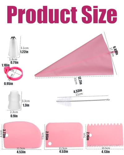 Image of 24PCS Piping Bags and Nozzles, Piping Bags with Nozzles Set, Piping Bags and Nozzles, Professional Cake Decorating Set, Piping Bags with Nozzles Set for Baking & Pastry