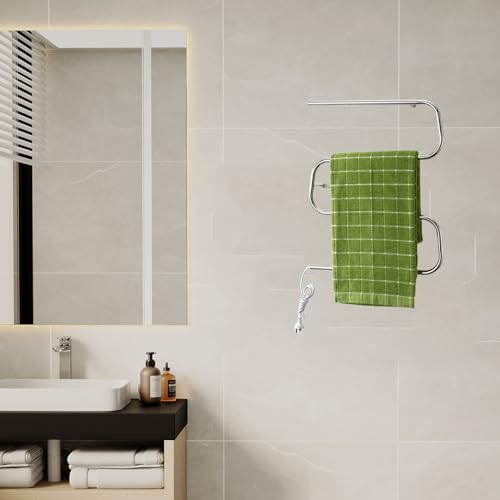 Sèche-serviettes électrique en acier inoxydable au design épuré 4 barres