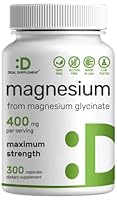 DEAL SUPPLEMENT Magnesium Glycinate 400mg, 300 Capsules | Chelated for Easy Absorption | Highly Purified Essential Trace Mineral for Muscle, Joint, Heart, & Immune Support