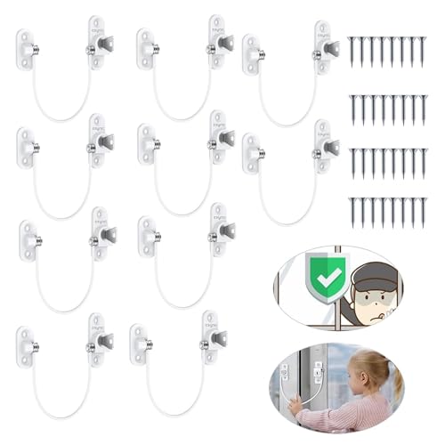 eSynic 10 Pack Durable Window Restrictors Lock Upvc Window Restrictor [Aluminium Metal&Stainless...